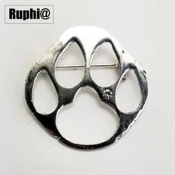 Crystal Paw Print Charm Sunglasses Holder Pin Badge Brooches Fashion Eyeglasses Holder Brooch Jewelry Ornament Accessories