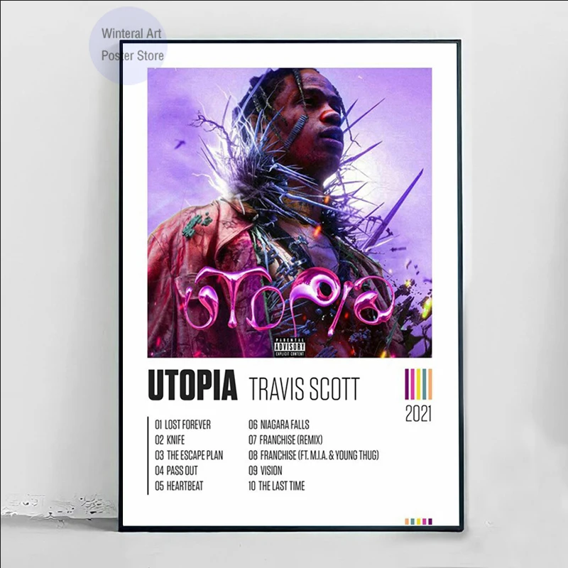 MT655 Travis Scott Album Utopia Days Jackboys AstroWorld Wall Art Picture Canvas Painting Poster Prints Living Room Home Decor