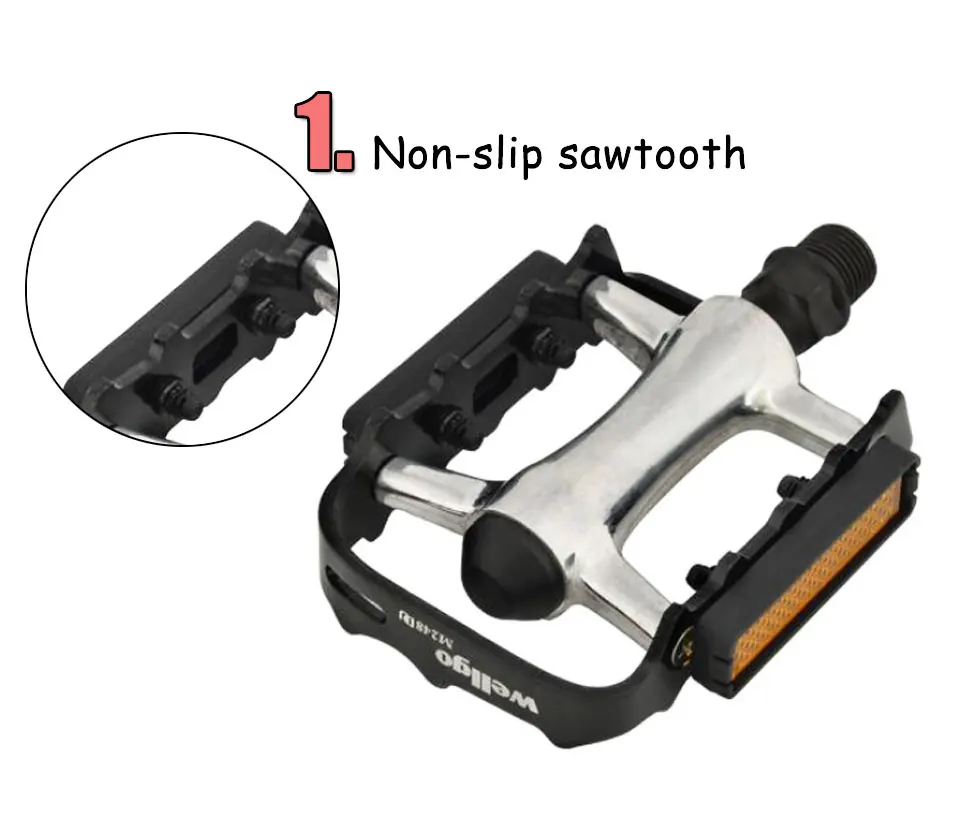 WELLGO M248 Mountainbike Pedal Rennrad Fixed Gear DU Lager Rutschfeste Ultraleichte Pedal Pedal Gewinde Fahrrad Zubehör – Detail 17