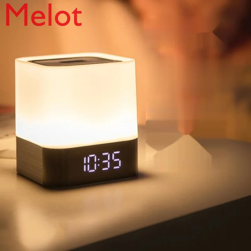 Smart Bluetooth Audio Small Night Lamp Rechargeable Bedroom Creative Alarm Clock Cozy and Romantic Desk Lamp Home Decor