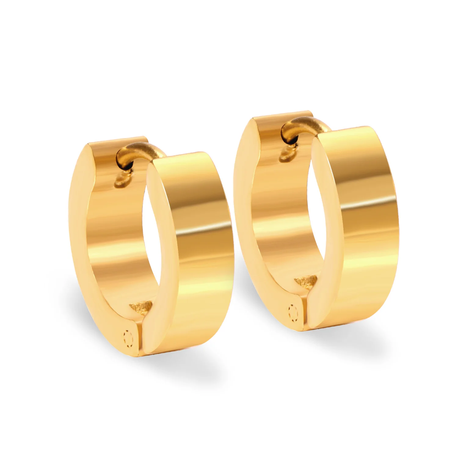 LUXUSTEEL Golden Hoop Earrings For Women/Girl Stainless Steel Circle Earring Fashion Jewelry Black Earrings Wholesale Party