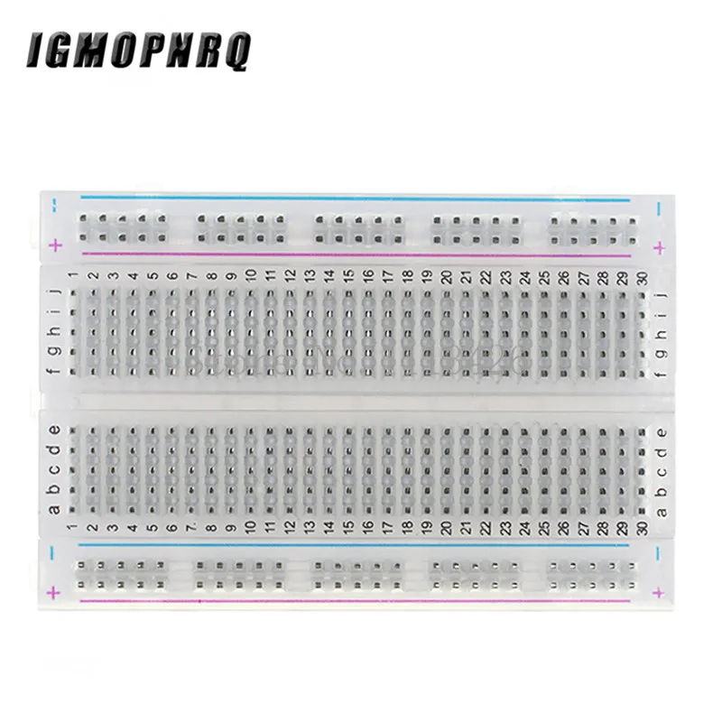 400 holes MB102 830 Points Solderless PCB Breadboard MB-102 Solderless Test Protoboard DIY breadboard White/Transparent