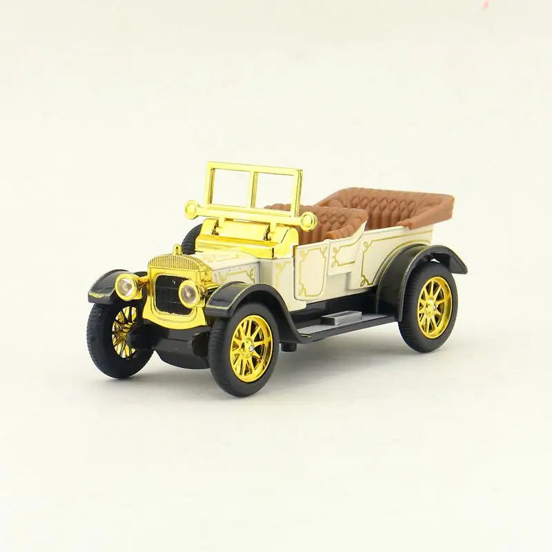 Diecast Toy Model Ford T-Type Locomobile Classic Pull Back Doors Openable Sound & Light Car Educational Collection Gift Children