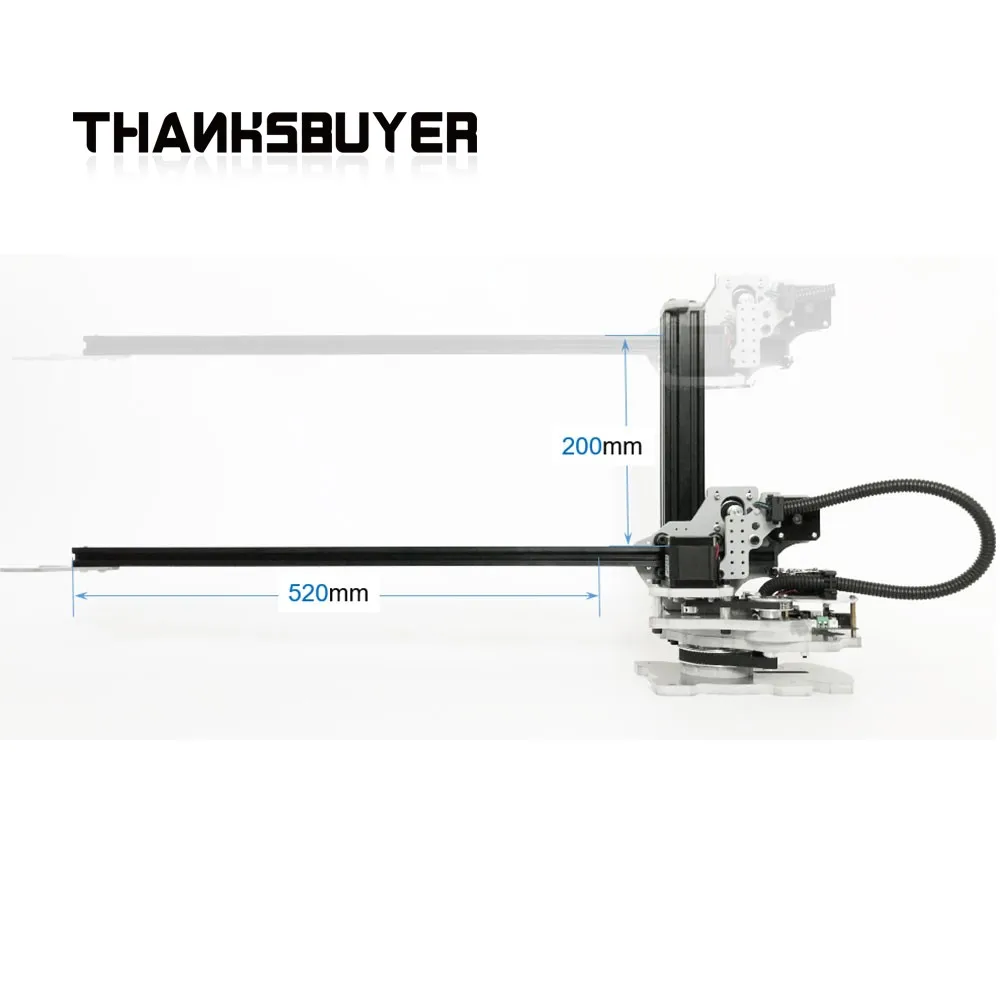 

Alvis3 3 Axis Robot Arm Mechanical Arm Max Working Radius 650MM Load 600G Industry Robotic Arm For GRBLl Controller