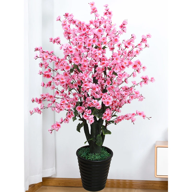 

Home Decor 1m Artificial Peach Blossom Simulation Botany Flowers Wedding Decoration Accessory Indoor Large Ornaments Nordic Gift