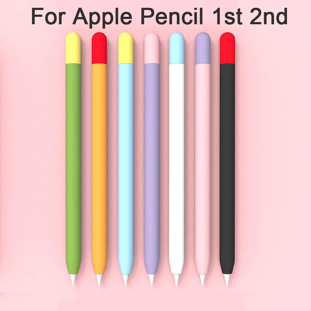 For Apple Pencil 2 Case Pencil 1st 2nd Case Tablet Touch Stylus Pen Protective Cover Pouch Portable Soft Silicone Case Cover