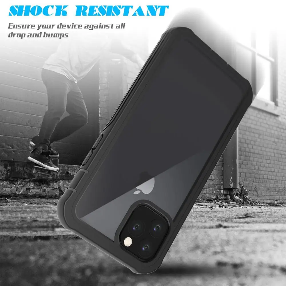 For iPhone 11 Pro Max Shockproof Bumper Transparent Phone Rugged Case for iPhone XR XS Max Hybrid Carcasa with Protective Screen