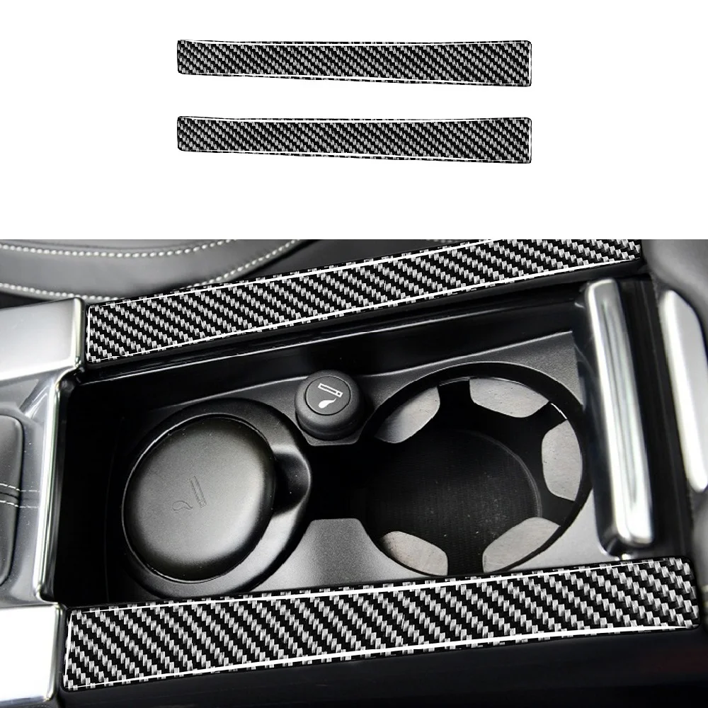 

Carbon Fiber Interior Center Console Cup Holder Trim Strips Sticker Car Styling Accessories Fit For Volvo S60 V60 2012-2018