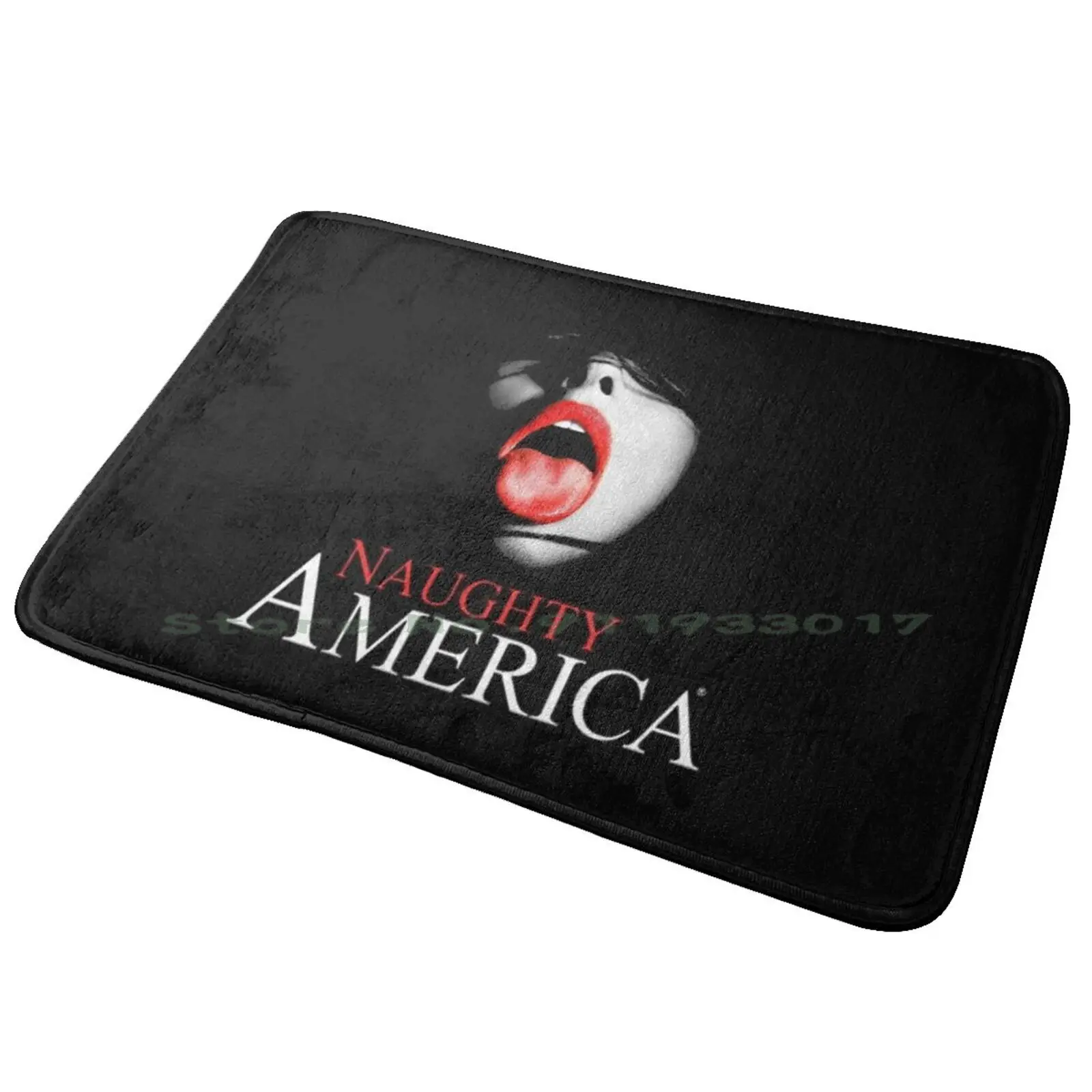 Naughty Lips Entrance Door Mat Bath Mat Rug Chicago Illinois Usa Immigration International Arrival Passport Stamp Travelling