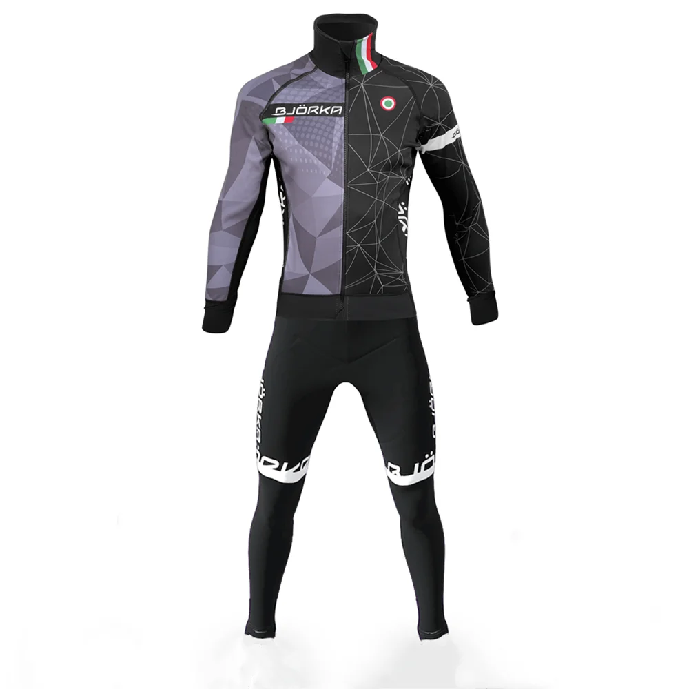 BJORKA cycling jersey suit winter long sleeves bib pants fleece warm sets ropa ciclsimo pro team mtb bicycle road bike clothing