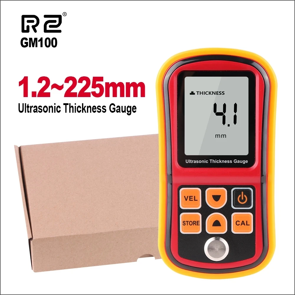 

RZ Ultrasonic Thickness Gauge Meter Coating Paint Thickness Gauges Range 1.2-225MM Digital Paint Gauge Tester Coating Thivkness