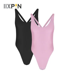 Lencería Sexy de una pieza para hombre, mono sin mangas entrecruzado con Espalda descubierta, Tanga de corte alto, leotardo, ropa interior para dormir