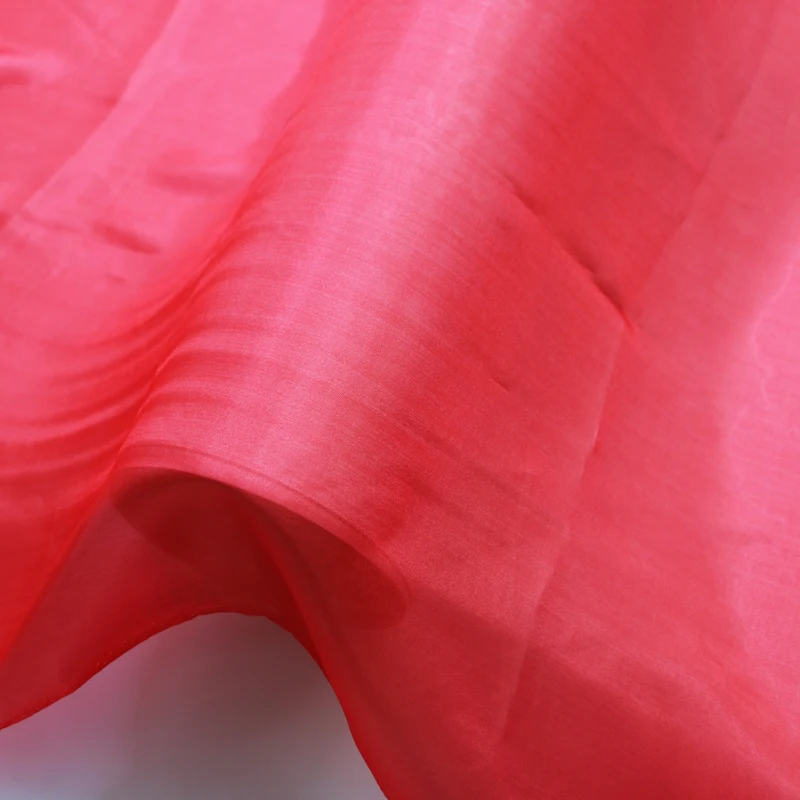 100 cm * 90 cm telas transparentes de gasa de seda roja súper fina Ponge de seda para boda 5 momme