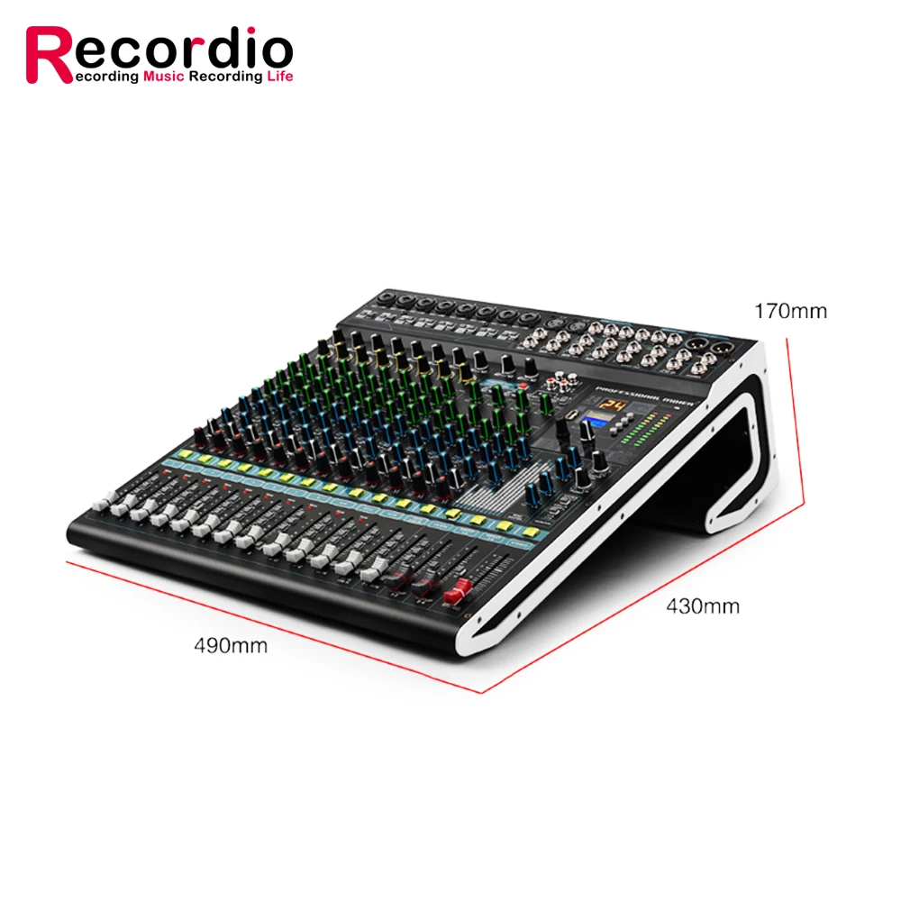 Mezclador de Audio profesional de 16 canales con USB, consola de mezcla de sonido, AUX, grabación de escenario, DJ, mezclador de consola de Audio, GAX-MX16