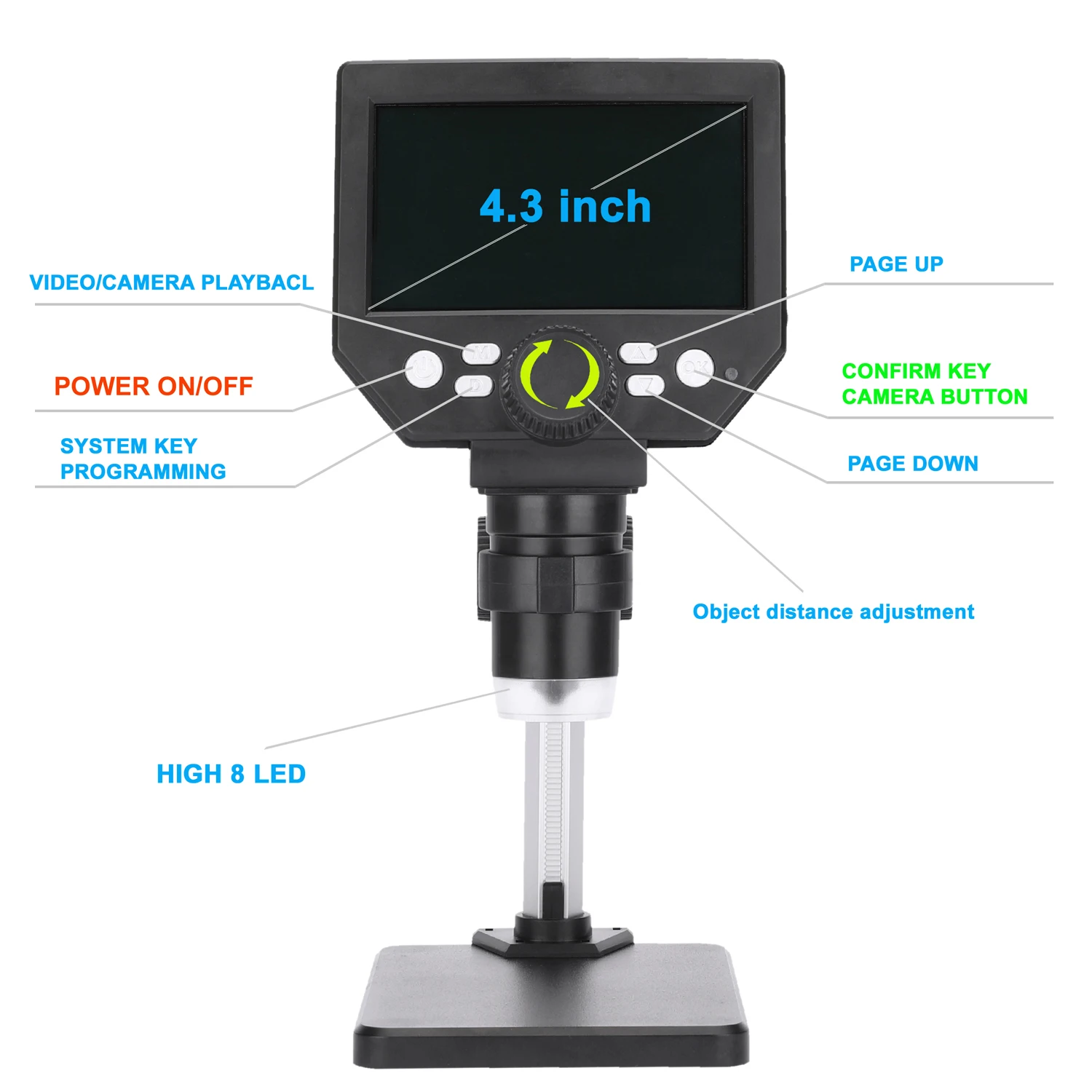 G1000 1000x 2.0MP USB Digital Electronic Microscope 4.3