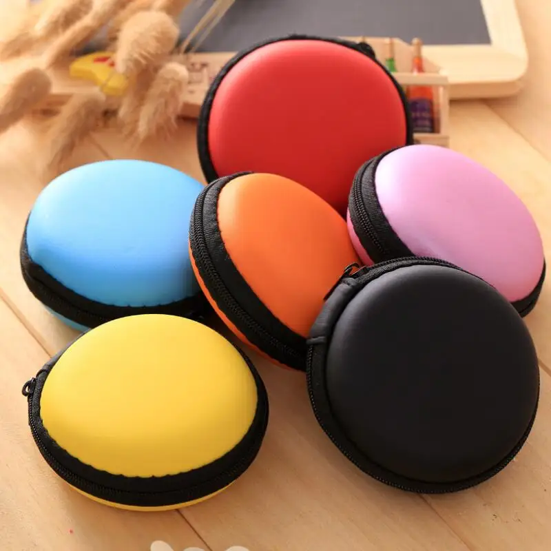 

8cm Candy Color EVA Earphone Wire Box Data Line Cables Storage Box Jewelry Container Coin Purse Box LX8550