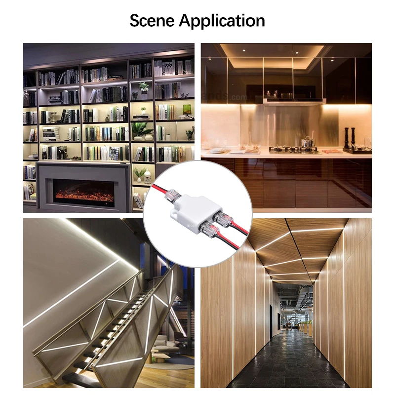 LED Wire Connector Splitter Box com Conector para Áudio Auto Moto Sistema de Iluminação, Cabo Junction Box, 22-20AWG, LED Strip