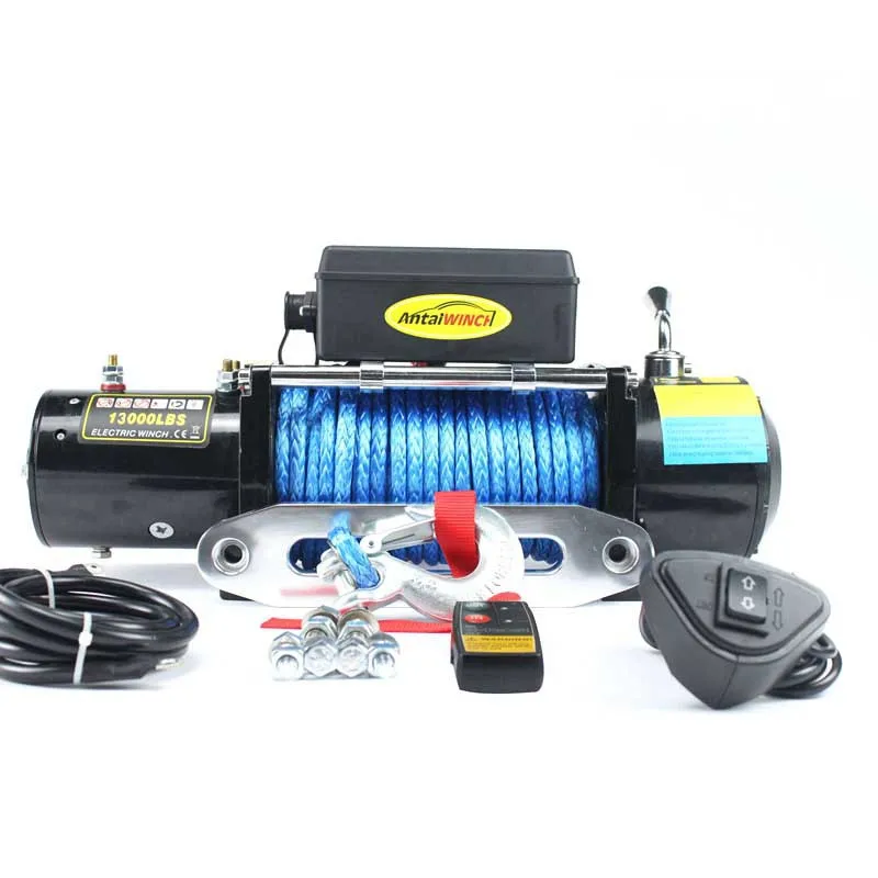 

12v/24v 13000 pound nylon rope off-road winch electric winch automobile winch With wireless remote control