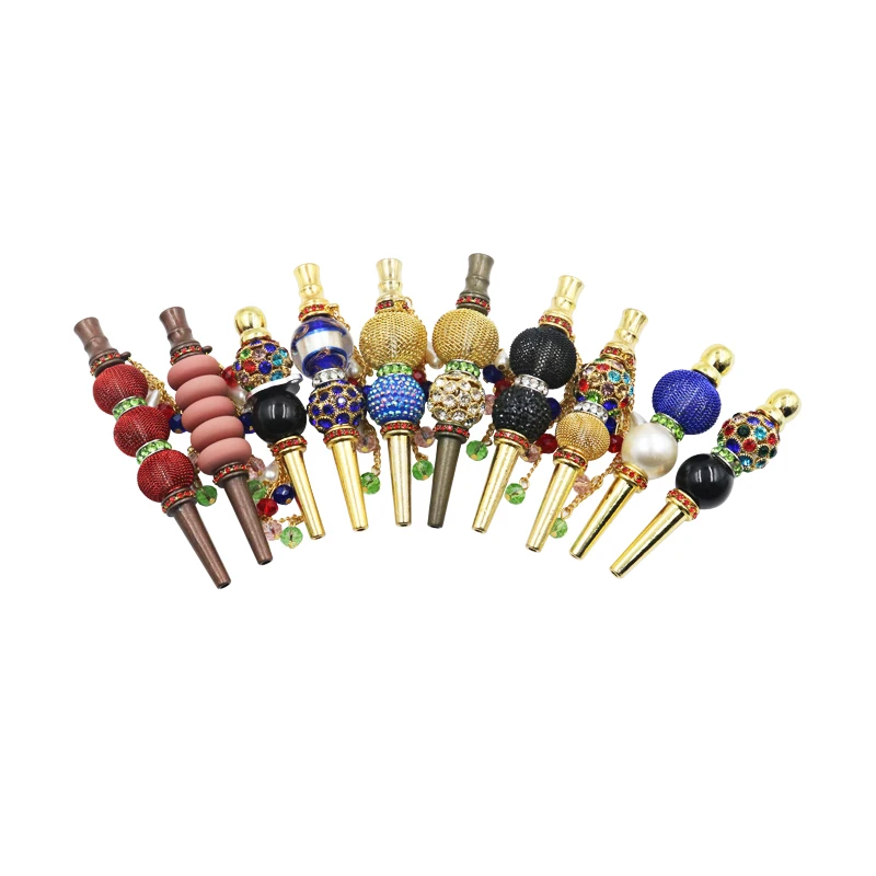 

10PCS Can be freely matched Beautiful Fashion Handmade Inlaid Jewelry Shisha Mouth Narguile Filter Tip Hookah Mouthpiece