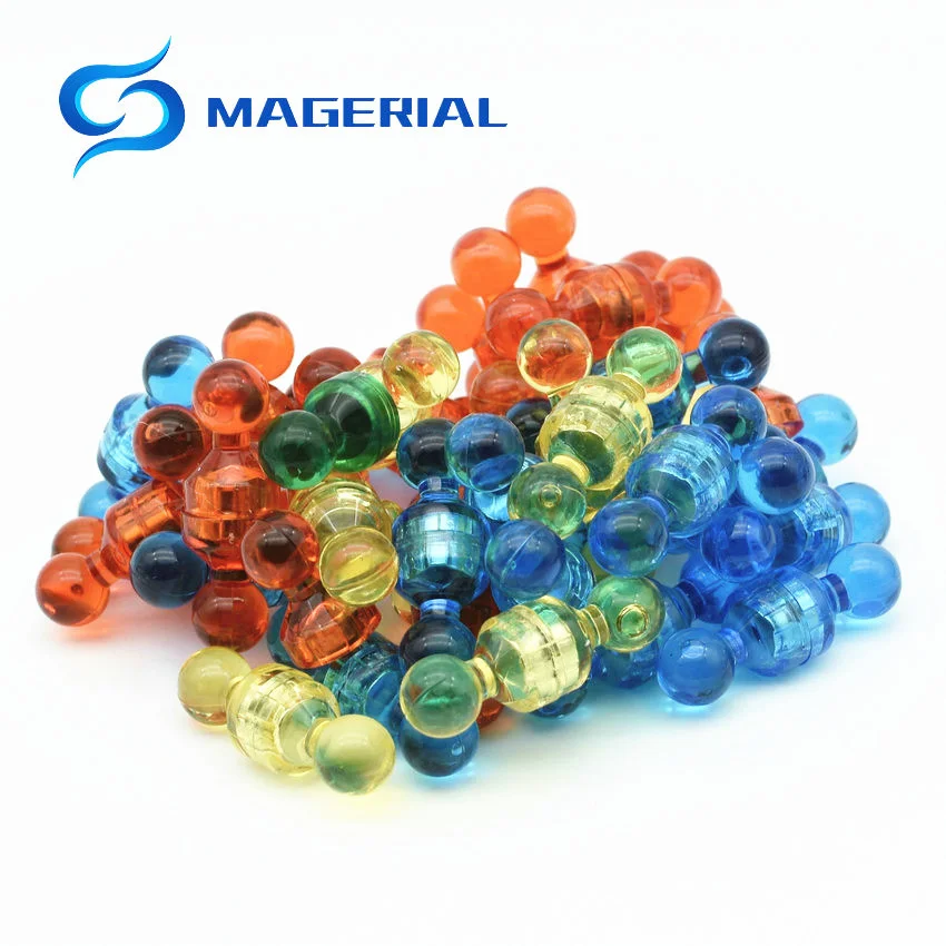 56 Magnetic Push Pins Magnet 7 Assorted Clear Color Pawn Style For Home School Classroom Office Map Fridge Whiteboard Craft Draw