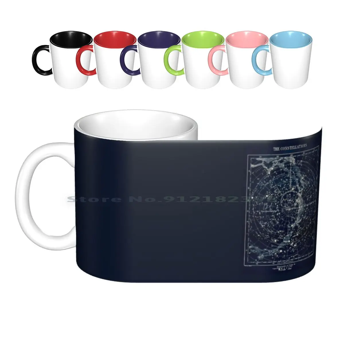 The Star : Vintage 1900 Galaxy Print Ceramic Mugs Coffee Cups Milk Tea Stars Suns Comets Planets Asteroids Moons Galaxy Galaxy