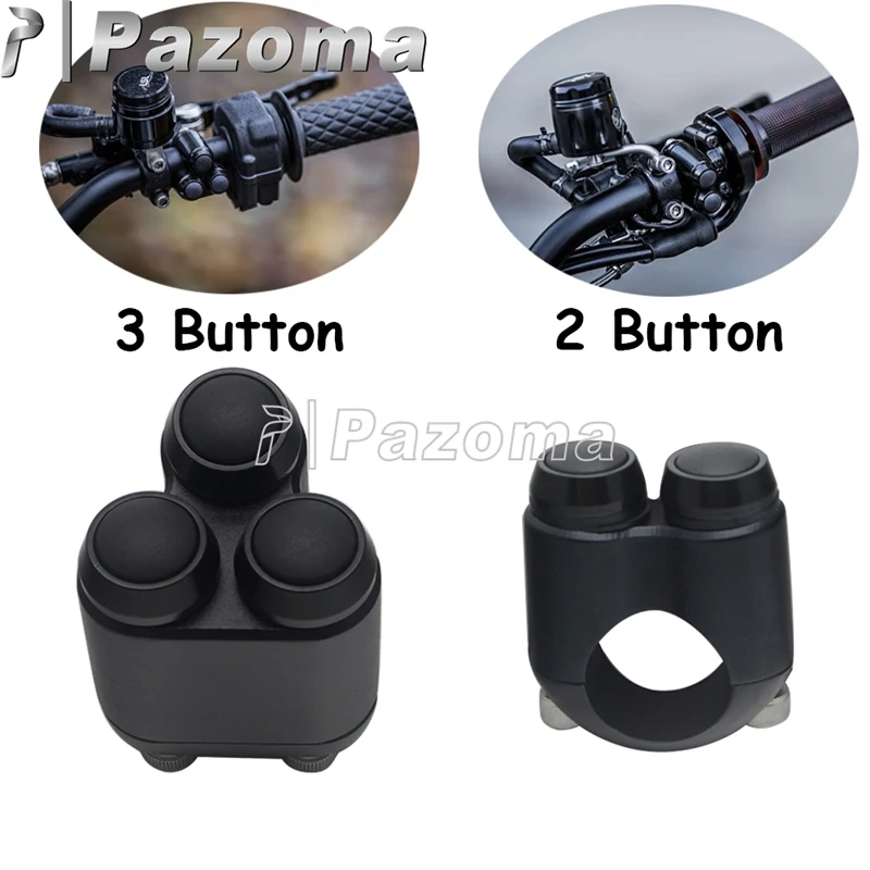 

Motorcycle 1" 25mm Handlebar Switches 2/3 Button CNC M-Switch Momentary Controller For Harley Chopper Bobber Cafe Racer Custom