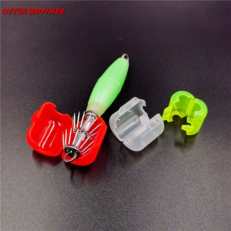 5pcs/lot Fishing Lures Jig Hook Protector Cover Octopus Squid  Cap Prawn Shrimp Fishing Bait Safety Caps Pesca Accessories