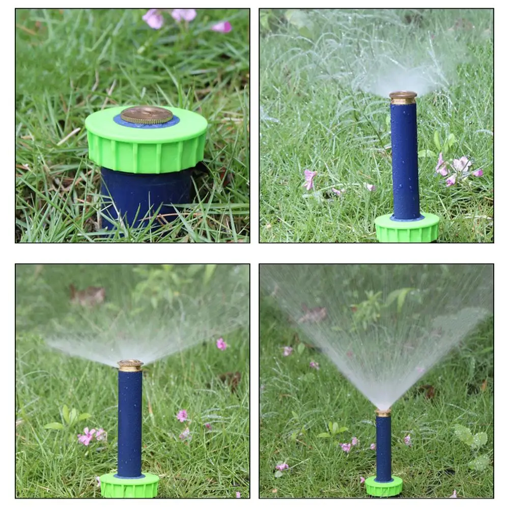 4Pcs/lot 90-360 Degree Garden Automatic Retractable Spray Irrigation System Copper Nozzle Lawn Sprinkler