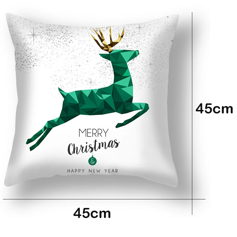 45cm Merry Christmas Cushion Cover Decoration Throw Pillowcase For Home Xmas Noel Ornament 2022 Navidad Party Happy New Year