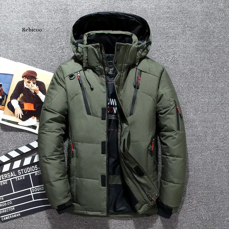 -20องศาฤดูหนาว Men Parkas แจ็คเก็ต Mens หนาอุ่น Parka แจ็คเก็ต Overcoat Windbreaker Warm Parkas