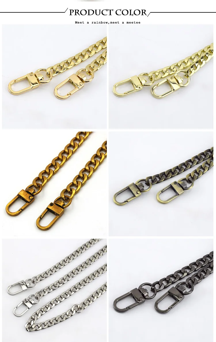 10mm Metal Chains Replacement Purse Chain Handle Shoulder Crossbody Handbag Bag Belts Straps DIY Bags Hardware Accessories