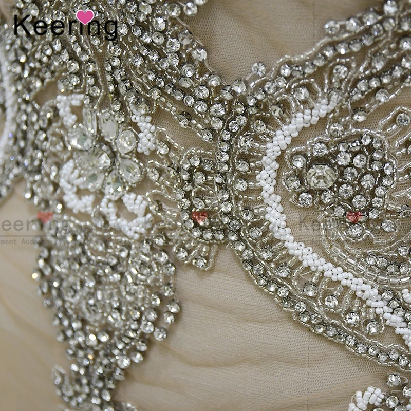 Imagem -04 - Handmade Rhinestone Appliques Corpo para Festa Vestido Wdp130