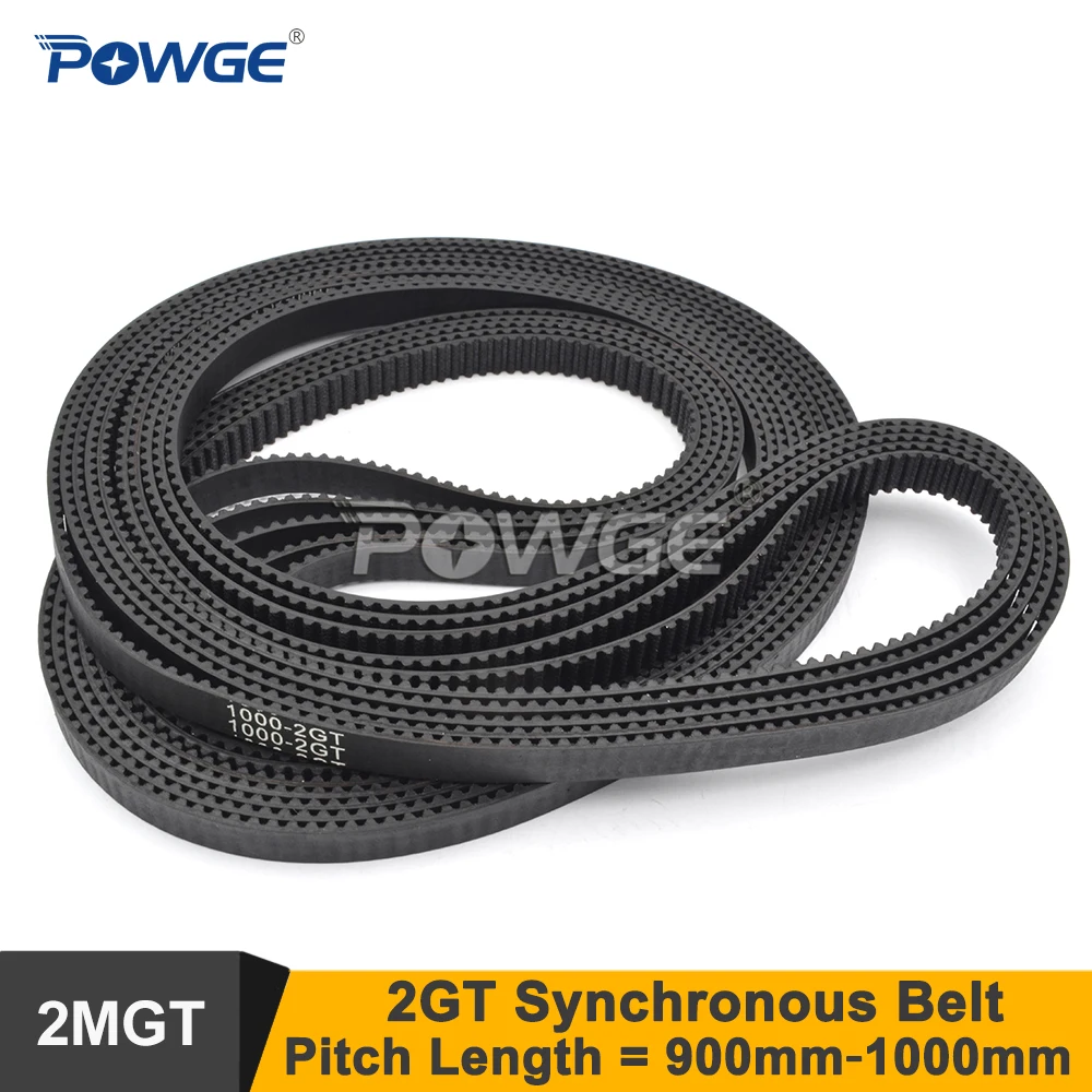 

POWGE 900/930/950/960/976/994/1000 2GT Timing Belt W=6/9mm GT2 Closed-Loop Synchronous Belt Small Backlash Positioning Accuracy