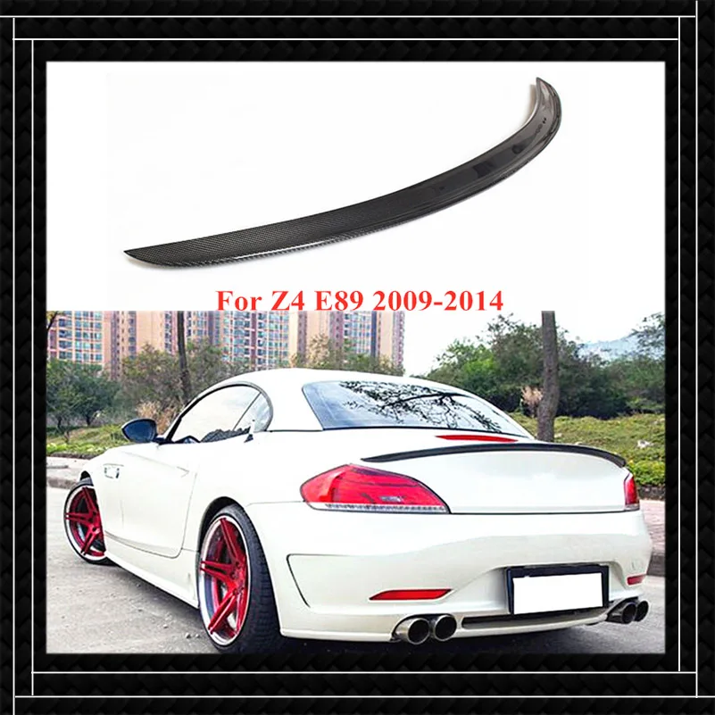 1 Piece Real Carbon Fiber Back Spoilers Lip Fit for B M W Z4 E89 2009-2014 3D Style Car Accessories Rear Bumper Trunk Spoiler