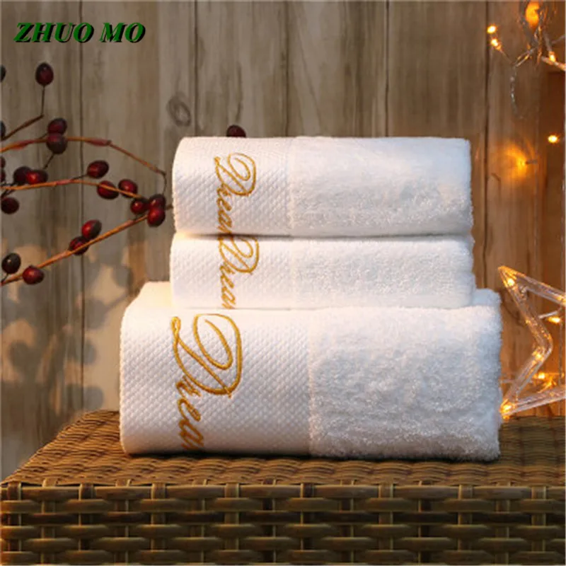 

Bath Towel Set for Adults, Hotel Towel, White, 100% Cotton, Luxury Beach Towel, Bathroom Gift, Shower for Adults, 600g, 70x140cm