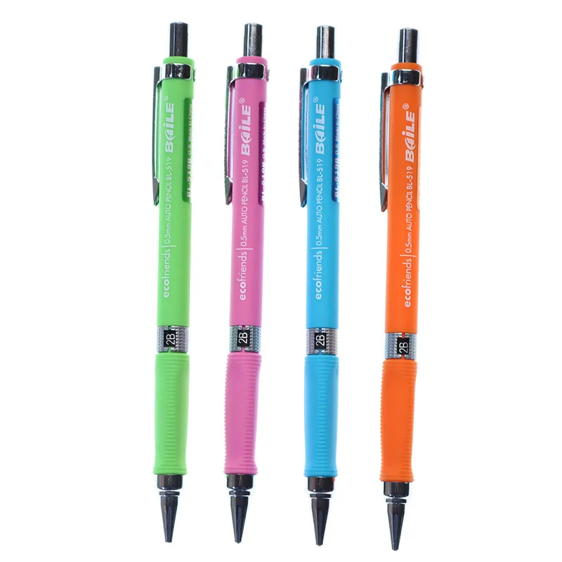 4 Sets / Set, Press The Plastic Activity Pencil Simple 2B Study Stationery Writing Painting Children\'S Gift 0.5/0.7mm