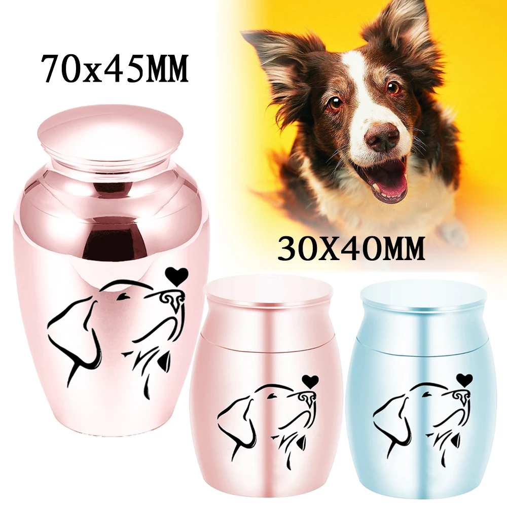 

Aluminum alloy urn pet ashes jar cremation urn for pet ashes mini pet ashes Keepsake-with black packaging bag