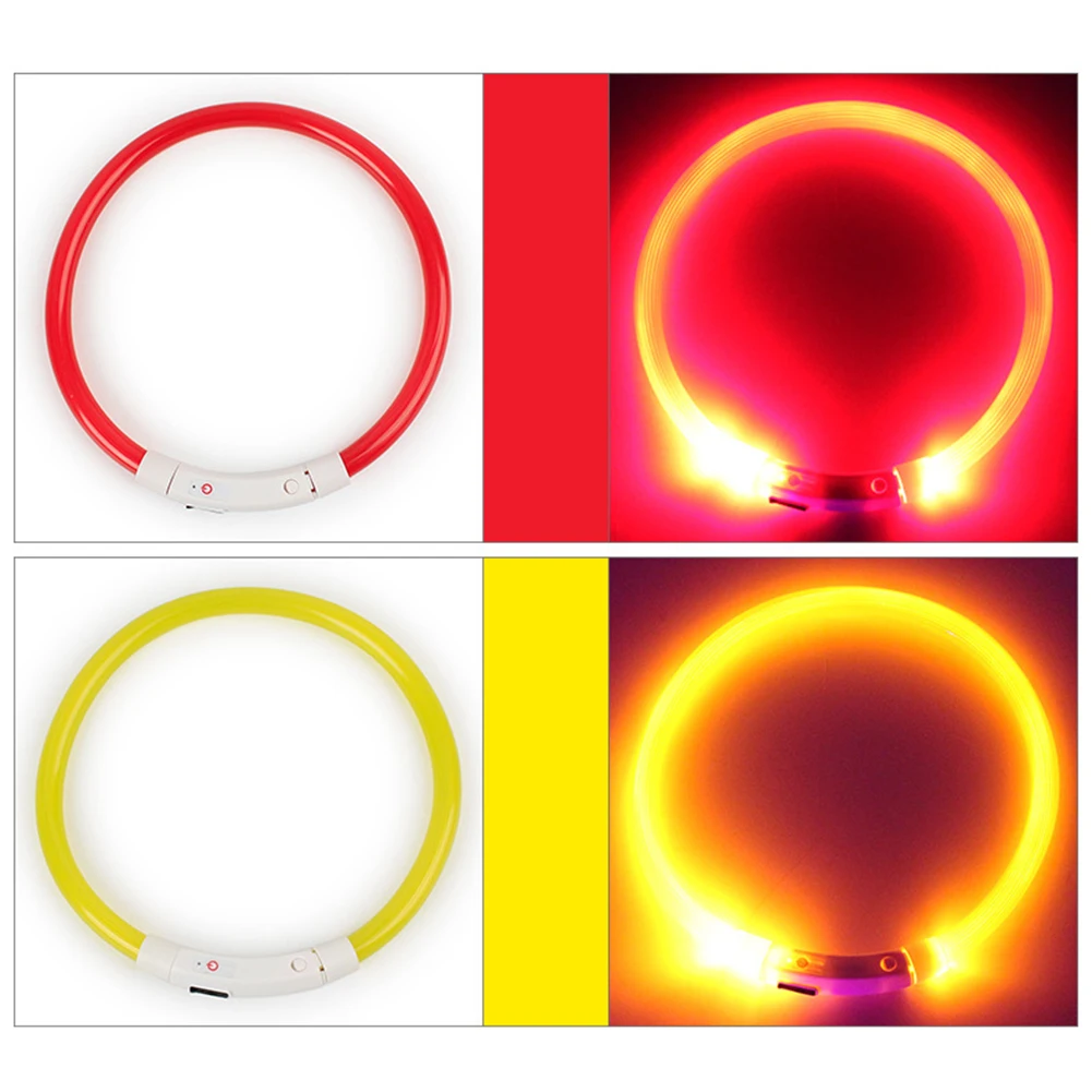 Mini bezpieczna obroża dla psa Artykuły dla zwierząt Anti-lost Akumulator LED Night Flashing Luminous USB Charging Pet Dog Puppy Neck Collar