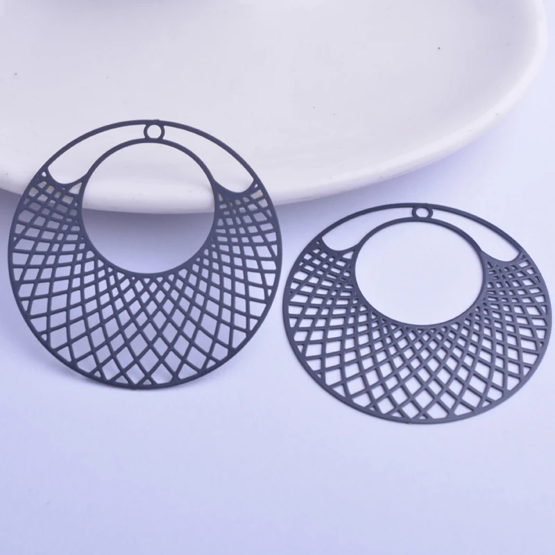 30 Stück AB2897 41mm Filigrane Große Runde Anhänger Kreisförmige Anhänger für DIY Schmuck- und Ohrringherstellung – Detail 4