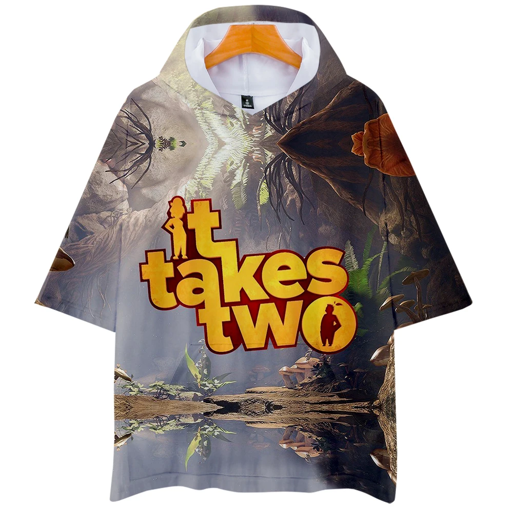 It Takes Two Hooded T-shirt 3D Printing Women Men Hooded T-shirts Short Sleeve Harajuku Streetwear Summer New