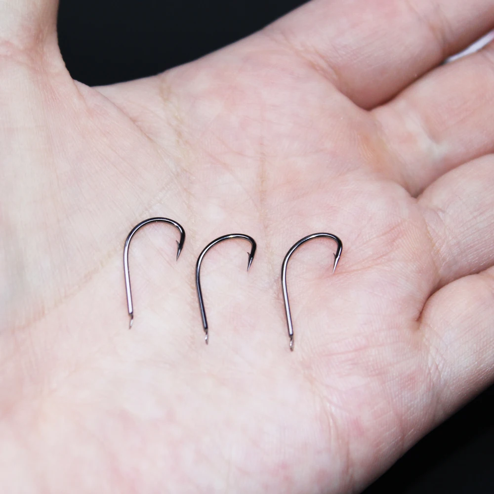 10pcs/lot  black Maruseigo Hook 1#-18#  No Ring Carp Fishing Hooks Seawater and Fresh Water Hooks