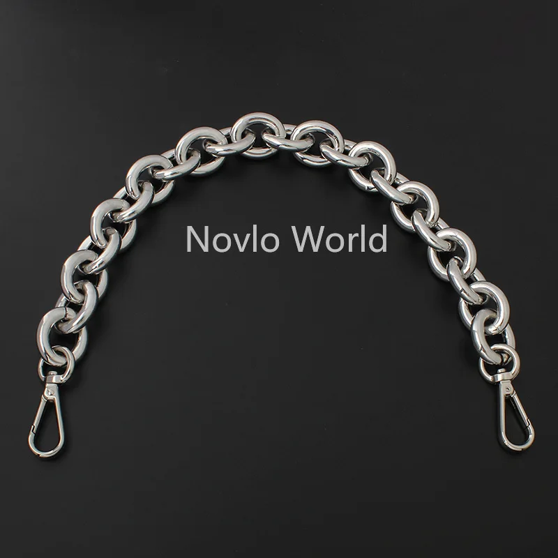 Gold/silver 30-120cm 23mm Oversize Large Thick Chains Light Weight Alumium Women bag cool handbag shoulder strap Carabiner chain