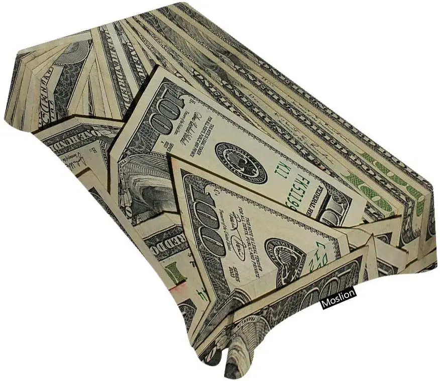 Us Dollar Currency Money Hundreds of 100 Dollar Bills Tablecloth Table Cover