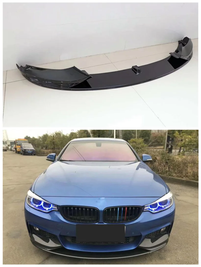 Real Carbon Fiber Front Bumper Lip +Angle Fits For BMW 4 Series F32 F33 F36 M Sport 425i 430i 440i 2014 2015 2016