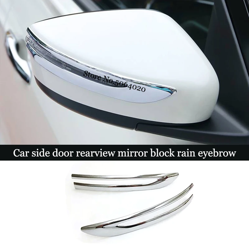 

For Nissan Versa SR 2015-2019 Accessories ABS Chrome Car Rearview mirror decoration strip Cover Trim Sticker Car Styling 2pcs