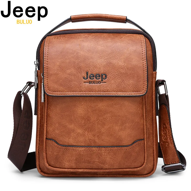 Bolsos de marca JEEP BULUO, bolso de negocios para hombres, nuevos bolsos de hombro a la moda para hombres, bolso de mensajero informal de cuero de