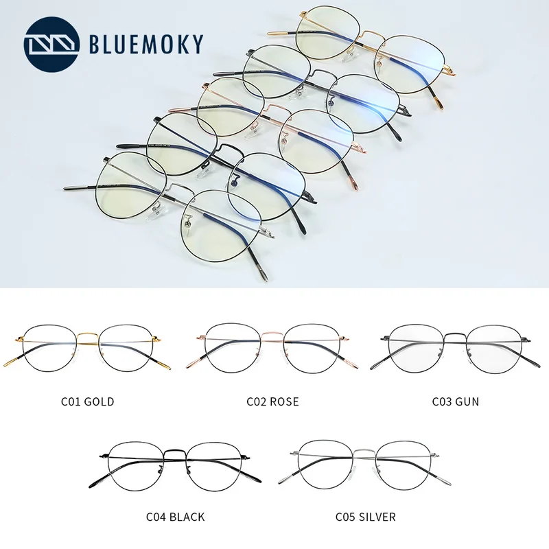 BLLEMOKY Retro Metal Glasses Frame Women Men Optical Spectacle Frame Vintage Eyeglasses Frame High End Men Women Eyewear BT7088