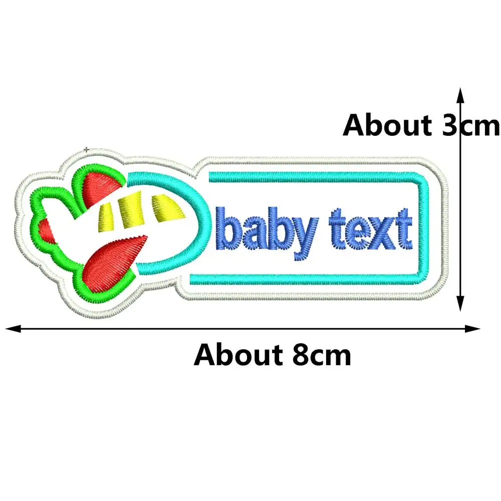 Custom Cartoon Airplane Embroidery Kindergarten Baby Name Patch Iron on Backing Sewing Craft Garment for Accessories Supplies