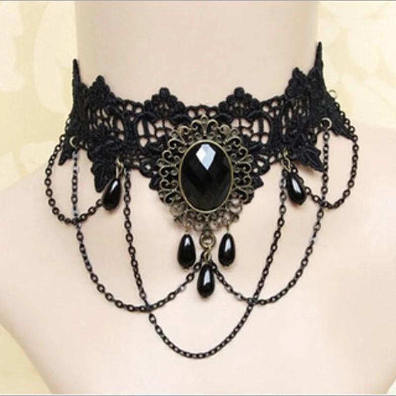 Vintage Choker Necklace Gothic Jewelry Necklaces & Pendants False Collar Statement Necklace For Women Accessories