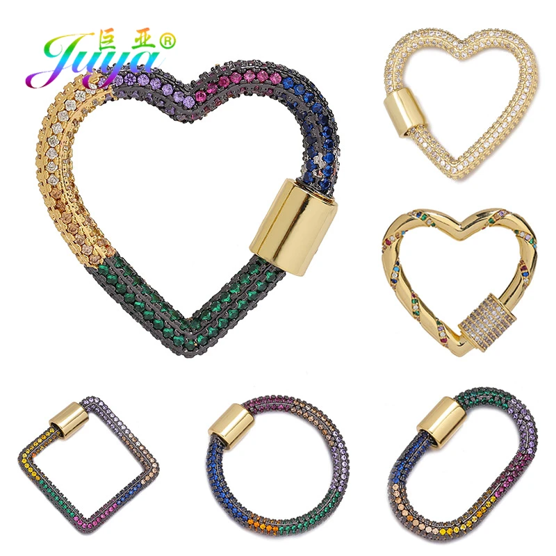 Juya DIY New Creative Pendant Carabiner Fasteners Screw Lock Clasps Accessories For Handmade Mesh Chains Pendant Jewelry Making